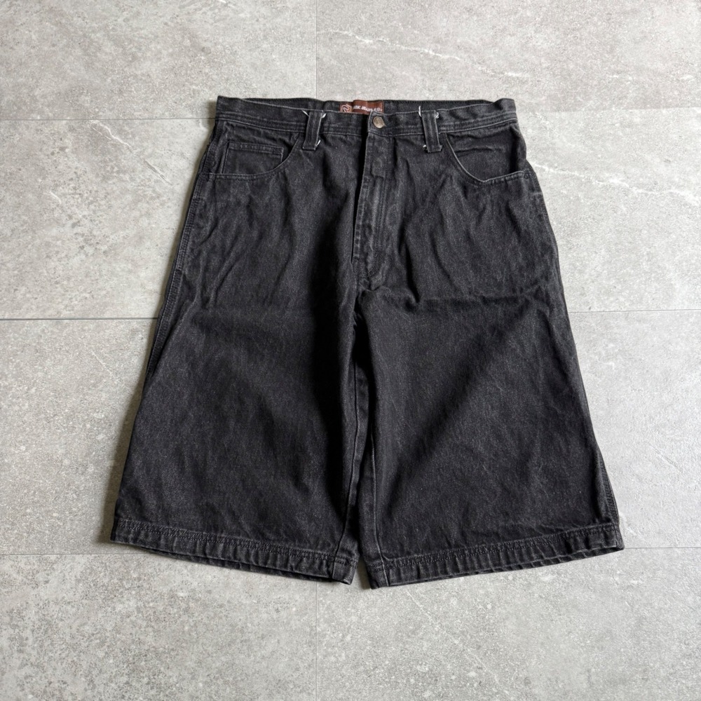Y2K Risk Jeans Co Black Denim Baggy Skate Shorts 34